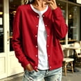 thumbnail image 2 of Women's Casual Snap Button Cardigan Jacket, Long Sleeve Crew Neck Lightweight Sweatshirt Coat with Pockets, Solid Color Fall Outerwear, 2 of 7