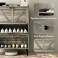 thumbnail image 6 of Shoe Storage Cabinet for Entryway, Hidden Shoe Cabinet with 2 Flip Drawers, Narrow Slim Shoe Cabinet for Hallway, Free Standing Wooden Shoe Organizer Shoe Rack, Light Rustic Grey, 6 of 8