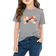 thumbnail image 5 of Piuwrlz Girls Short T-Shirts Kids Graphic Shirts Tops Cotton Pullover Gray Size 3 Years, 5 of 10