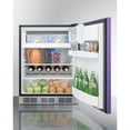 thumbnail image 3 of ADA height 24" refrigerator-freezer for residential use with lavender purple door, stainless steel handle, and black cabinet, 3 of 5