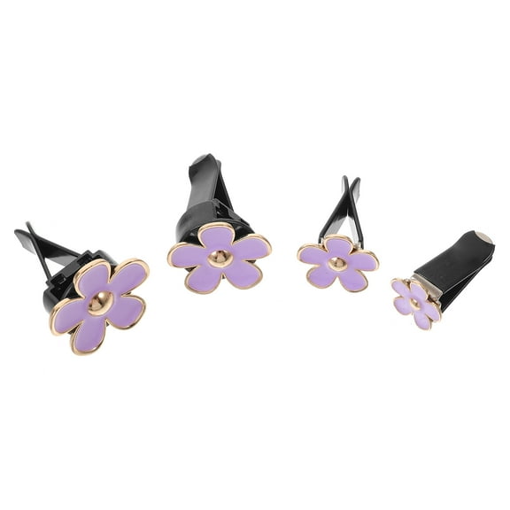 4 Pcs Ornament Automotive Accessories Car Accessories for Daisy Air Vent Clips Dashboard Decorations Car Vent Decor Small Chrysanthemum Car Perfume Accessories Vent Clip Alloy Purple Metal Miss