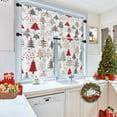 thumbnail image 2 of Christmas Trees Kitchen Curtains Red Doodle Holly Window Curtains Valance and Tier Set 36 Inch Rod Pocket Short Tier Curtain for Room Kitchen Decor, 2 of 6