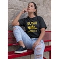 thumbnail image 2 of Sushi Addict Traditional Food Women Black T-Shirt, Female XX-Large, 2 of 4