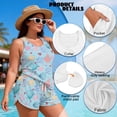 thumbnail image 6 of Xoenoiee Seashell Conch Coral Heart Bubble Print Two Piece Tankini Set with Shorts, Womens Tummy Control Swimsuit with Pockets Bathing Suit with Boy Shorts Swimwear 2026, 6XL, 6 of 7