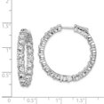 thumbnail image 4 of Primal Silver Sterling Silver Rhodium-plated Cubic Zirconia In and Out Hinged Hoop Earrings, 4 of 4