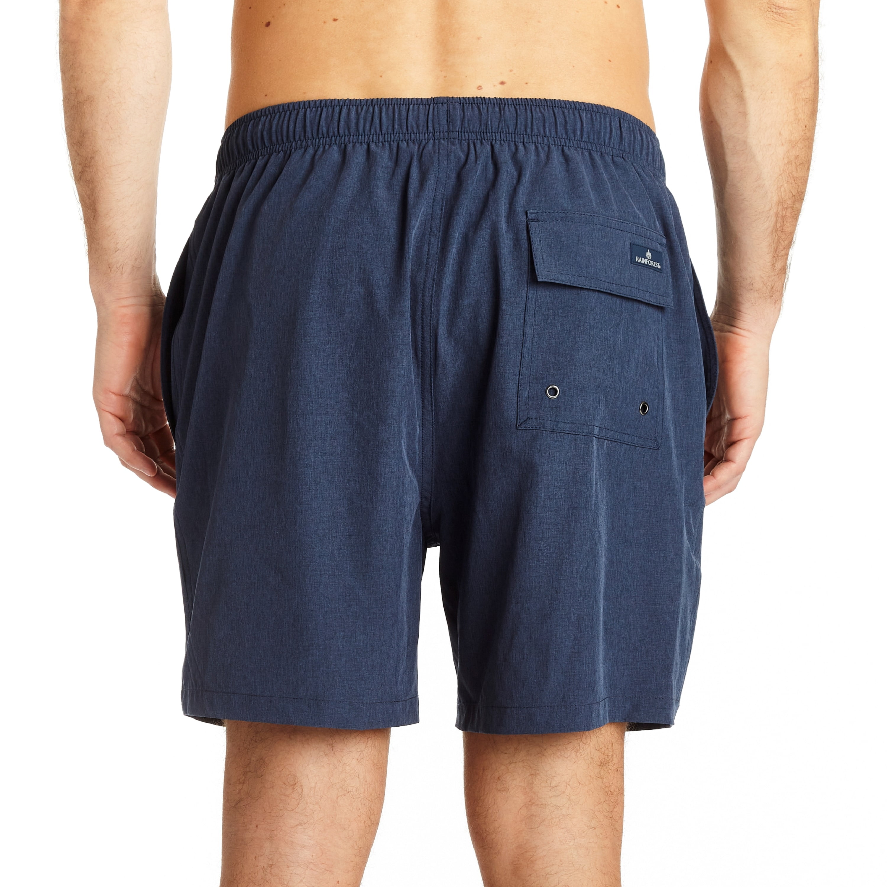 RFT Rainforest Men's Mesh Lined Solid Swim Trunk, Mood Indigo, L