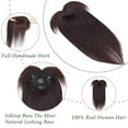 thumbnail image 2 of MY-LADY Hair Toppers for Women Real Human Hair with Bangs 3 Clip In Remy Topper Hairpiece for Thin Hair Natural Looking Hair Extensions 12inch #02 Dark Brown, 2 of 8