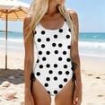 thumbnail image 2 of Women's Polka Dot One Piece Swimsuits Tummy Control Bathing Suits Vintage Retro Push Up Swimwear 2026, M, 2 of 4