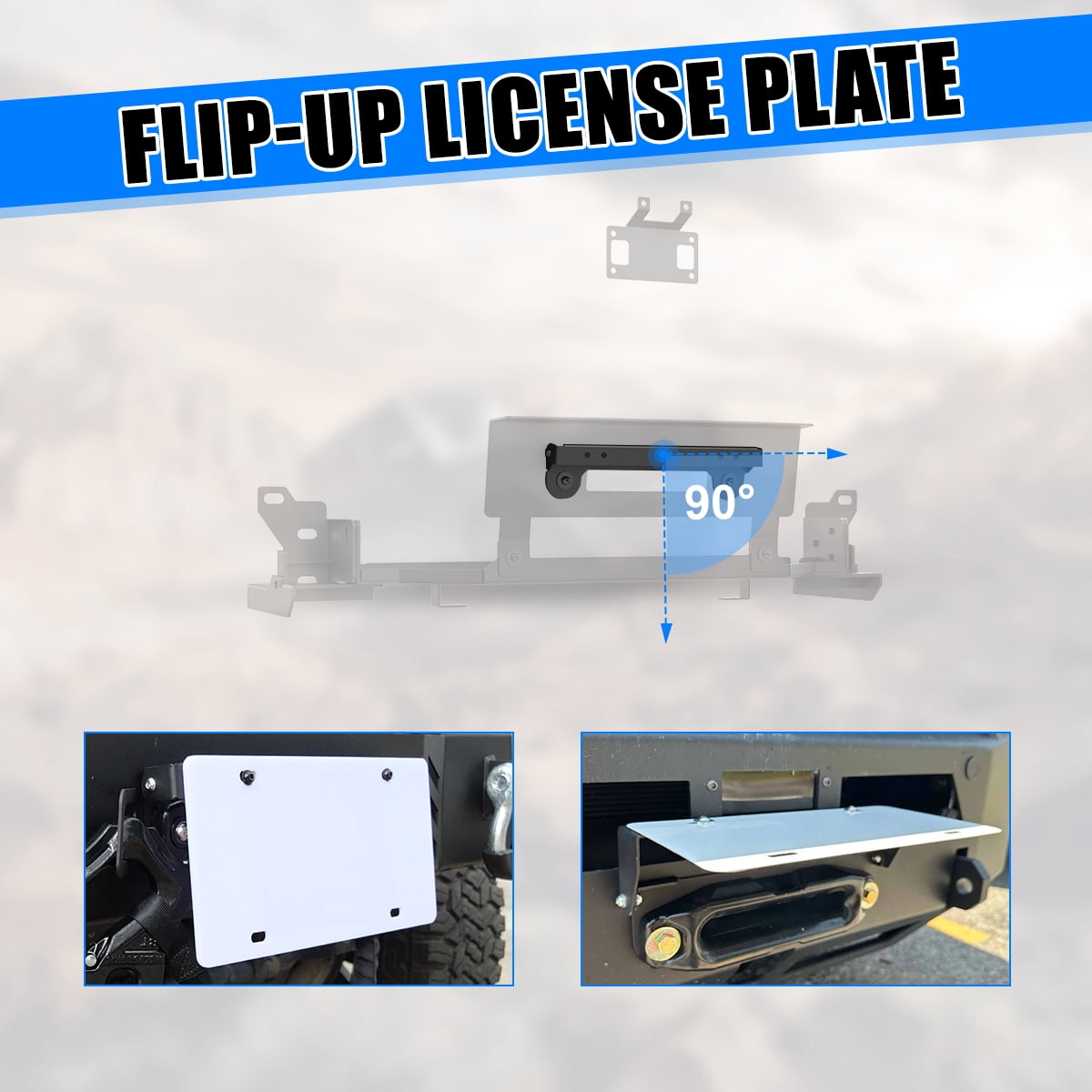 Heavy Duty Steel Front Bumper Winch Plate Fit for Nissan Frontier 2022 2023 2024,w/Licence Plate Bracket,Black Powder Coated