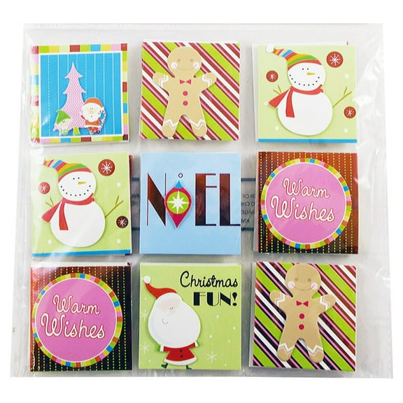 JAM Paper Handmade Christmas Multi-color Paper Gift Tags, 2" x 2" x 2" (18 Count)
