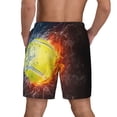 thumbnail image 2 of Lsque Mens Swim Trunks Tennis Ball On Fire And Water Pattern - Bathing Suit Compression Liner - Beach Swim Shorts Swimwear - (S-3XL) - Stretch Quick Dry -3X-Large, 2 of 9