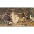 thumbnail image 2 of Paul Friedrich Meyerheim 18x12 Black Ornate Wood Framed Double Matted Museum Art Print Titled - Poultry Yard (1896), 2 of 5