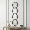 thumbnail image 3 of Four Linked Circular Panels Mirror for Bedroom Decor - Round Wall Mirror Bedroom Vanity, Bathroom, or Office Display - Decorative Metal Frame Design Accent for Dorm, Hallway, or Entryway - 48", Black, 3 of 10