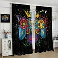 thumbnail image 4 of Gamer Curtains for Teen Boys Video Game Gamepad Window Curtains Cartoon Play Gaming Print Window Treatments for Kids Bedroom Living Room, （W21xL63 Inch） x2 Panels, 4 of 6
