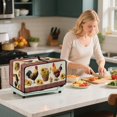 thumbnail image 4 of SEANATIVE Air Fryer Toaster Oven Dust Cover Washable Convection Oven Cover Farmhouse Kitchen Appliance Protector Decorations Countertop Accessories, S, Rooster Chicken Eggs Sunflower, 4 of 7