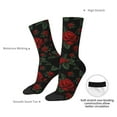 thumbnail image 4 of Fuzoiu Roses Print Athletic Crew Socks for Men & Women,Casual Crew Socks,Above Ankle Crew Socks for Business, Casual, 4 of 6