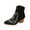 Black, variant on Xfvqtps Womens Ethnic Style Ankle Boots Western Cowboy Boots Embroidery Design Chunky Heel Pull on Boots for Winter Casual Outfit Brown