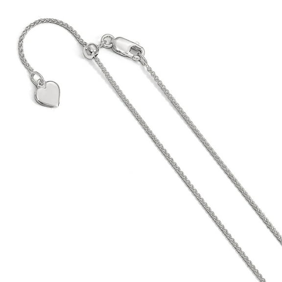 Leslie's 925 Sterling Silver Adjustable 1mm Spiga Chain; 22 inch; Lobster Clasp; for Adults and Teens; for Women and Men
