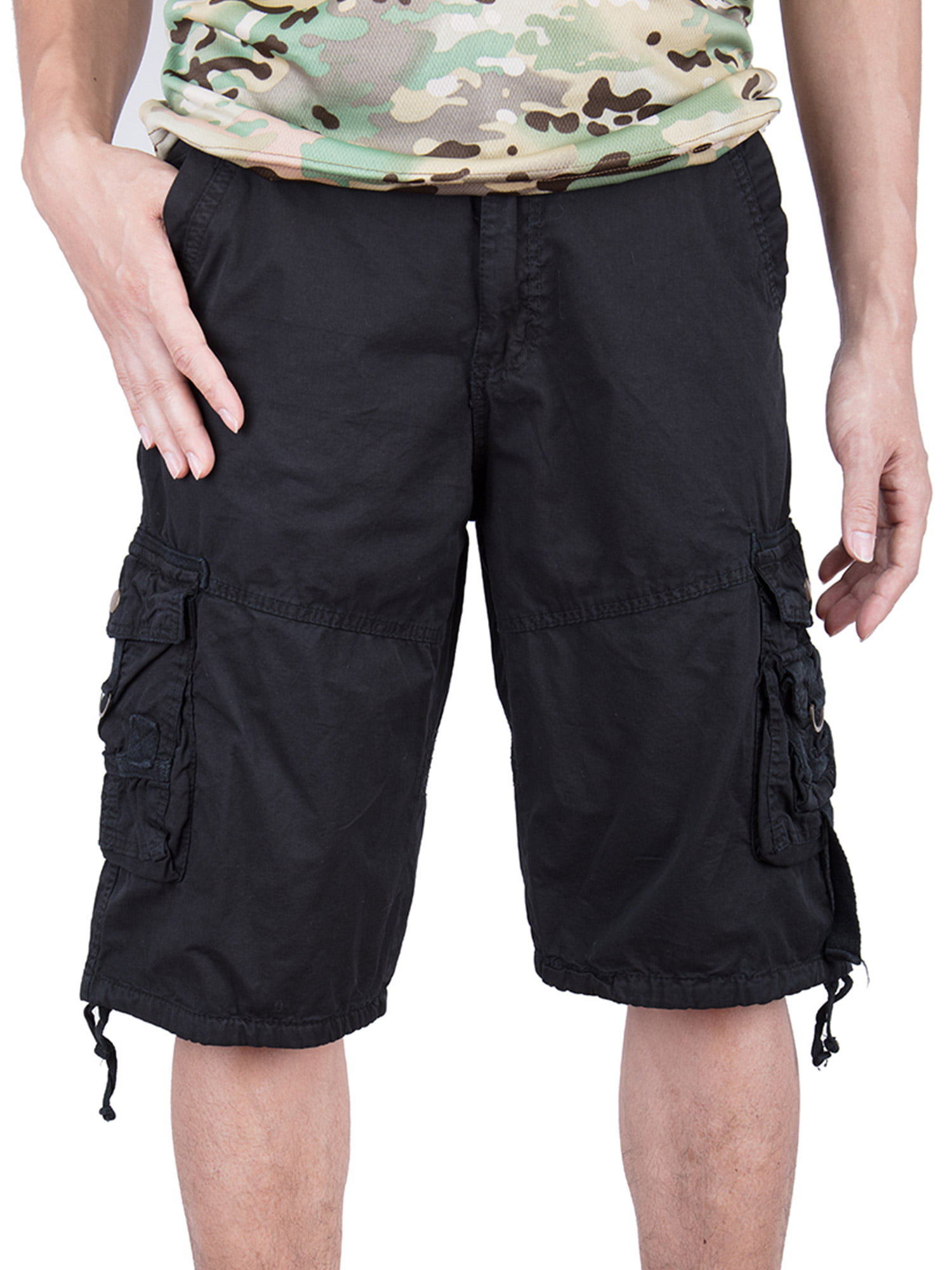 SAYFUT Big Men's Military Style Cargo Shorts Big and Tall Sizes Relaxed ...