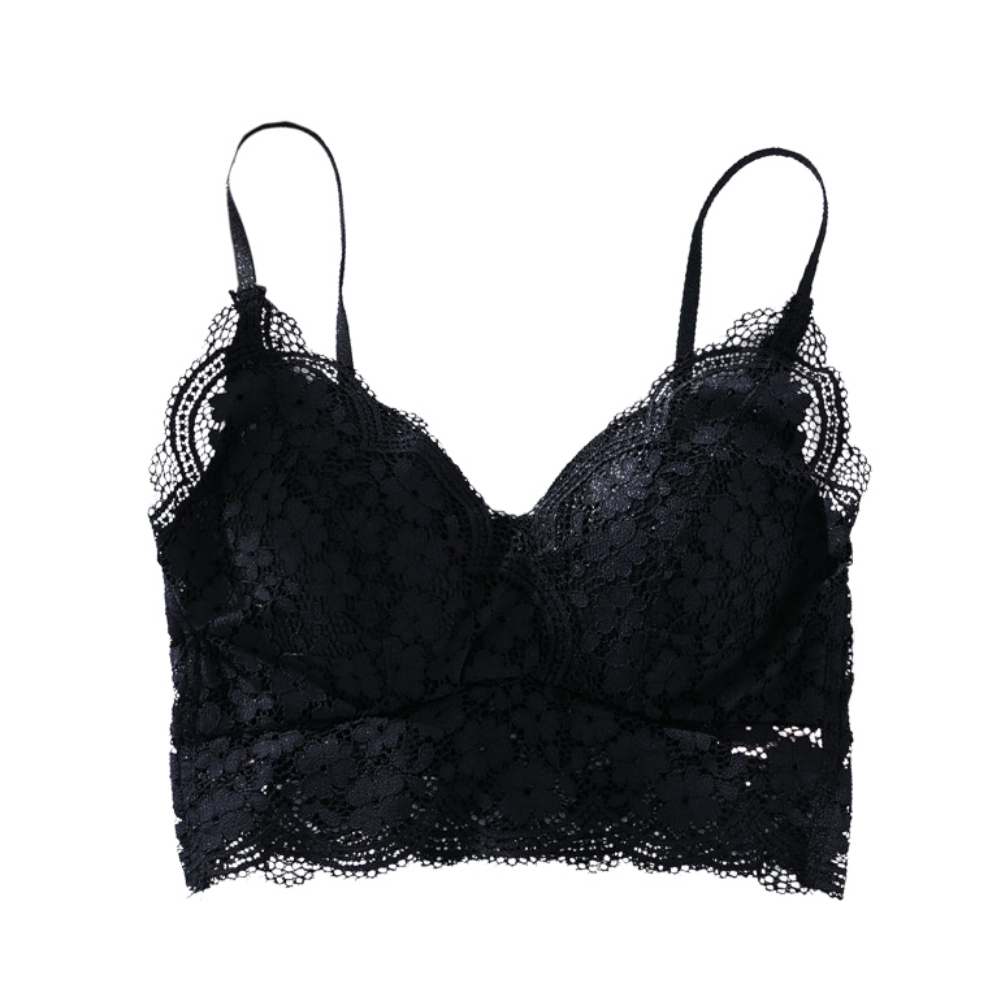 Wisremt Sexy Lace Crop Tops Women Wireless Bralette Crochet Top