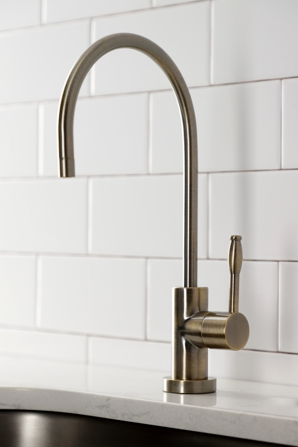 Kingston Brass KS8193NKL Nustudio Single-Handle Cold Water Filtration Faucet, Antique Brass