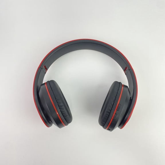 Zenturio Headphones,Bluetooth Headphones Over Ear Headphones with Deep Bass LED Foldable Stereo Headphones, Wired and Wireless Headset for Smart Phone/TV/PC(Red/Black)