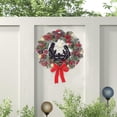 thumbnail image 2 of Guirnalda de decoración acrílica para puerta de entrada artificial 2022, corona navideña sagrada, adornos colgantes con estampado de piñas y bayas, 2 of 5