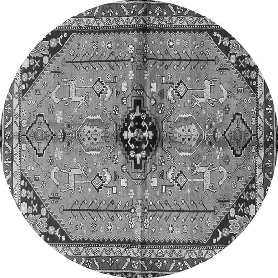 Ahgly Company Indoor Round Persian Gray Traditional Area Rugs, 5' Round