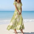 thumbnail image 2 of NAMTYQX Shirt Dresses for Women Chiffon Short Sleeve Hawaiian High Waist Dresses for Women 2025 Yellow Size S, 2 of 5