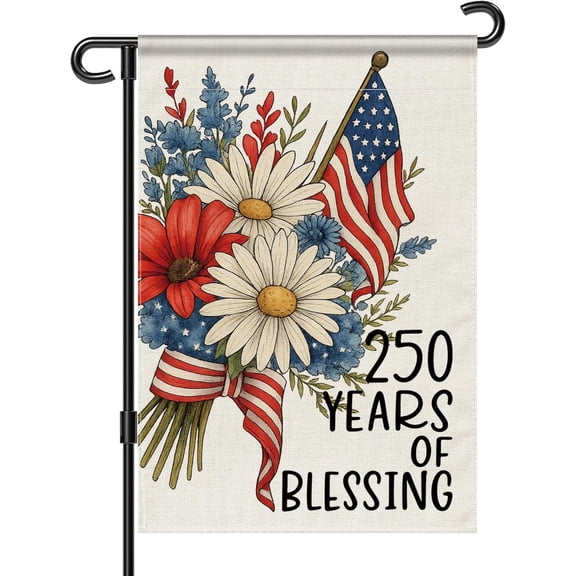 250 Years America Garden Flag, 1776-2026 USA 250th Anniversary Banner 4th of July Patriotic Yard Sign Double-Sided Waterproof Flag 12x18 Inch