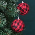 thumbnail image 4 of Plaid Ball Ornaments Christmas Decor Fabric Wrapped Balls Xmas Holiday for Home Decoration, 4 of 5