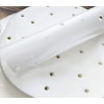 thumbnail image 4 of XmhyTop 100 PCS Bamboo Steamer Liner, 9.84" Round Air Fryer Parchment Paper with Holes, White Anti-Stick Steamer Paper, 4 of 5