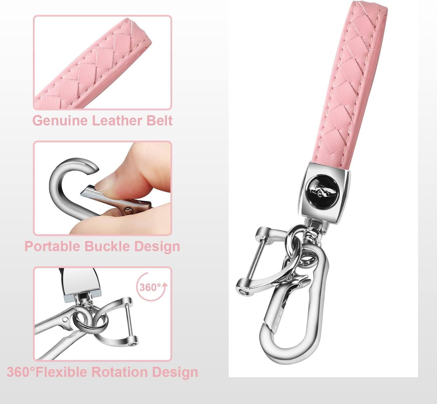 for Honda Key Fob Cover with Key Chain, Soft TPU Key Case Shell Full Protection for Sports Accord Civic CR-V HR-V LX, Pink