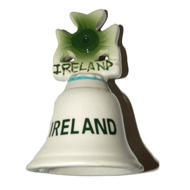 Liffey Artefacts Ireland Shamrock Design Ceramic Irish Bell 3.5" x 2