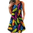 thumbnail image 1 of Pisexur Robes de Plage pour Femmes 2024 Robe d'Été Décontractée Vacances Tendance Boho Imprimé Floral Boutonnée Col en V Sans Manches Robe d'Été, 1 of 4
