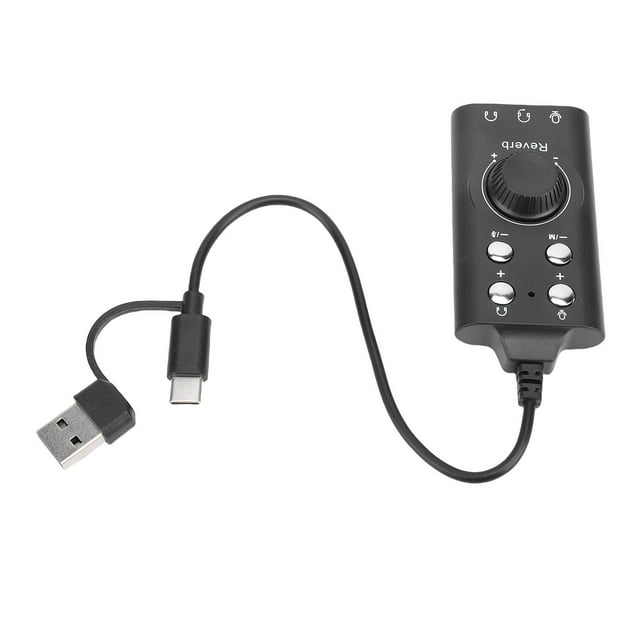 Adapter USB Sound Card External Stereo Sound Card with Volume Control USB to 3.5mm Jack Sound Adapter for PC Laptop Desktop Headset