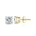 thumbnail image 2 of JeenMata Pendientes Tipo Botón con Solitario de Diamantes de Talla Cojín de 1 Quilate y 4 Puntas Chapados en Oro Amarillo de 18 K sobre Plata, 2 of 4