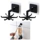 thumbnail image 1 of 3 ganchos adhesivos giratorios de 360 grados con 6 ganchos, organizador de almacenamiento sin perforaciones para cocina, baño y armario (negro), 1 of 5