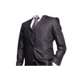 thumbnail image 3 of Statement Pure Wool Solid Heather Charcoal 3 Piece Suit TZ-100 By Alberto Nardoni Brand Designer, 3 of 3
