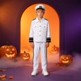 thumbnail image 6 of YunPes Boys Captain Uniform 3-Piece Set Captain Suit Jacket Matching Pants & Captain's Hat Halloween Carnivals Party Role Play Outfit, 6 of 8