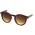 thumbnail image 2 of sunglassLA - Metal Temple Keyhole Bridge Neutral-Colored Lens P3 Round Sunglasses 50mm - 50mm, 2 of 4