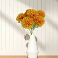 thumbnail image 4 of Simulated Ball Chrysanthemum Silk Flower Artificial Flower - Artificial Fall Flowers Mums Orange Flowers Assorted Mums Chrysanthemums Bouquet Fall for Vase Table Arrangement, 4 of 4