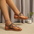 thumbnail image 5 of Tbopshirt Summer Flat Sandals for Women Open Toe Comfortable Bohemian Style for Beach Vacation, 5 of 9
