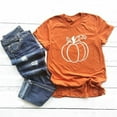 thumbnail image 2 of Gunia Halloween Tshirts Shirts For Women Pumpkin Graphic Print Short Sleeve Crew Neck Casual Thanksgiving Tops Tee T Shirts Orange S-3Xl, 2 of 3