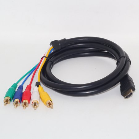 Component Video Cable Gold Plating - Woamail 5ft Full HD 1080P HDMI Male to 5 RCA RGB Audio Video AV Component Cable