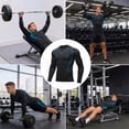 thumbnail image 4 of Compression Shirt Men Crewneck Long Sleeve Stretch Quick Dry Slimming Shaping Undershirt Tummy Control Shirt for Gym Running Daily Activity,Blue M, 4 of 7