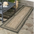 thumbnail image 2 of SAFAVIEH Courtyard Ercan Bordered Indoor/Outdoor Runner Rug, Natural/Black, 2'3" x 18', 2 of 7