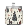 thumbnail image 7 of Yayeee Ashtray with Lid for Cigarette Smokeless Stainless Steel Home Ash Holder, Beige Christmas Forest, 7 of 7