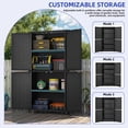 thumbnail image 5 of ModFusion 63-in Outdoor Storage Shed, Black Weatherproof Wicker Patio Cabinet with Double Doors – Garden & Tools Organizer, 5 of 10