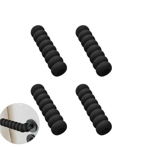 Soft Foam Door Knob Covers,Black Door Handle Covers,Anti-Collision Protector,Portable Handle Protector for Indoor and Outdoor,4Pack